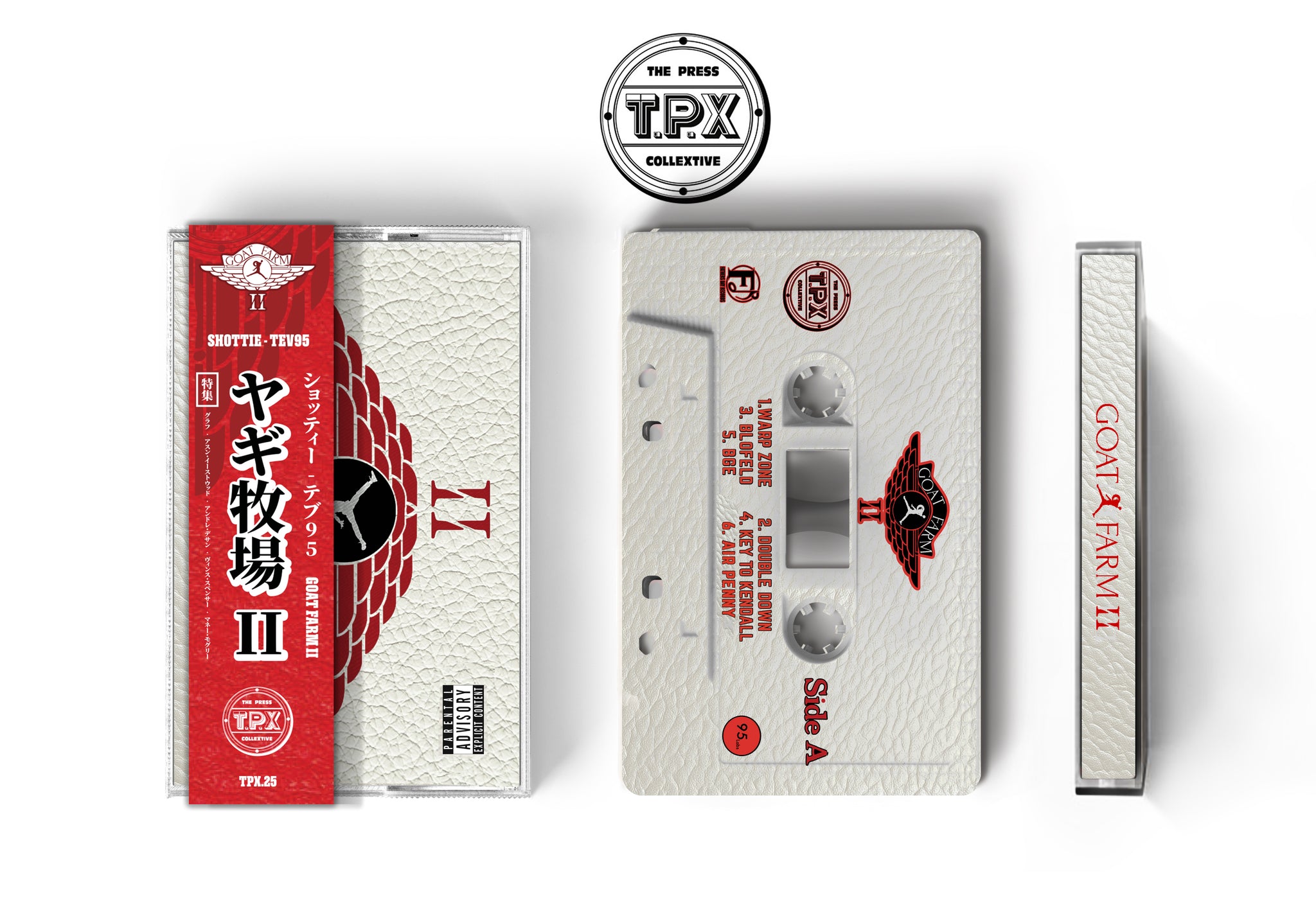 SHOTTIE X TeV95 GOAT FARM II J RED OBI WITH AIR WHITE COVER AND CASSETTE.
