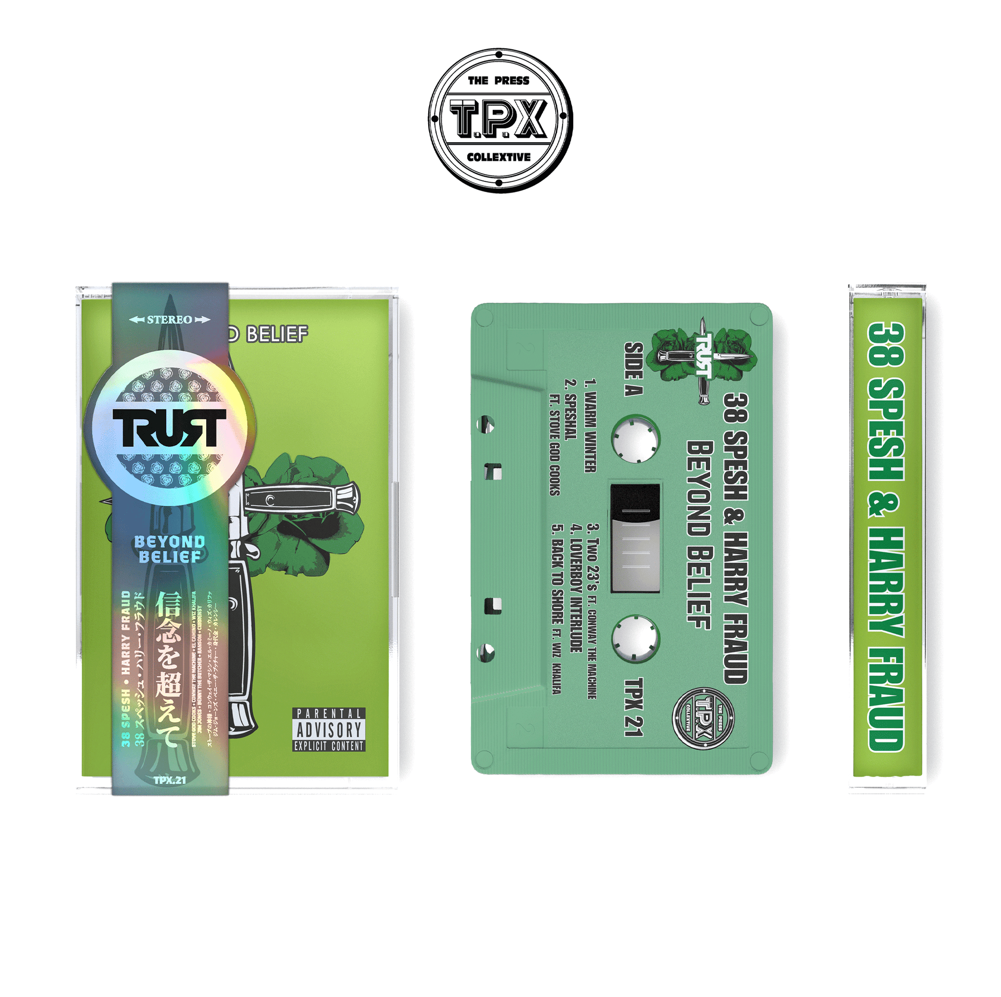 38 Spesh & Harry Fraud 
“Beyond Belief” 
(Sean Sullivan COVER) custom holographic obi cassette tape