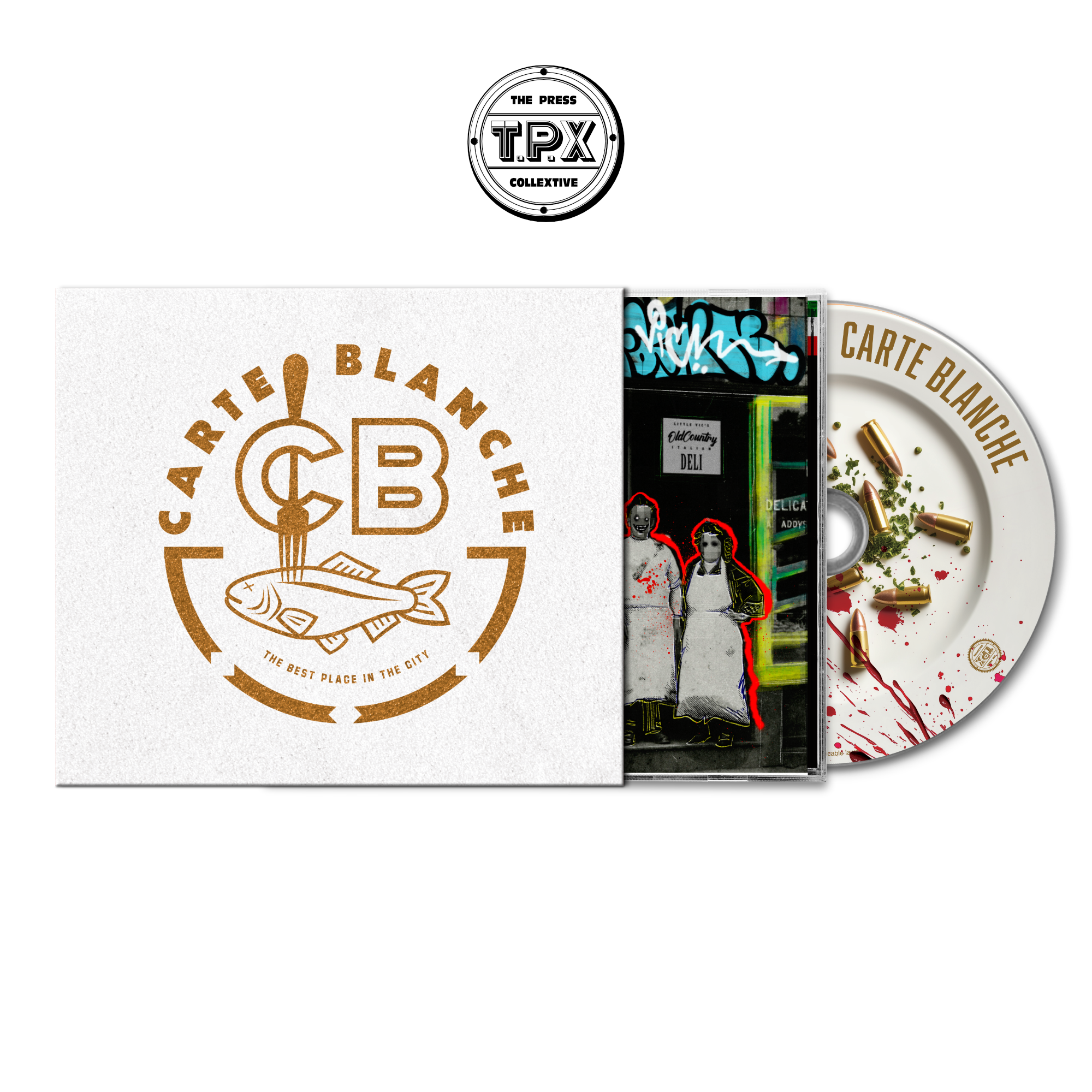 Fashawn and Little Vic 
Carte Blanche White o card with custom Carte Blanche white plate cd all numbered.