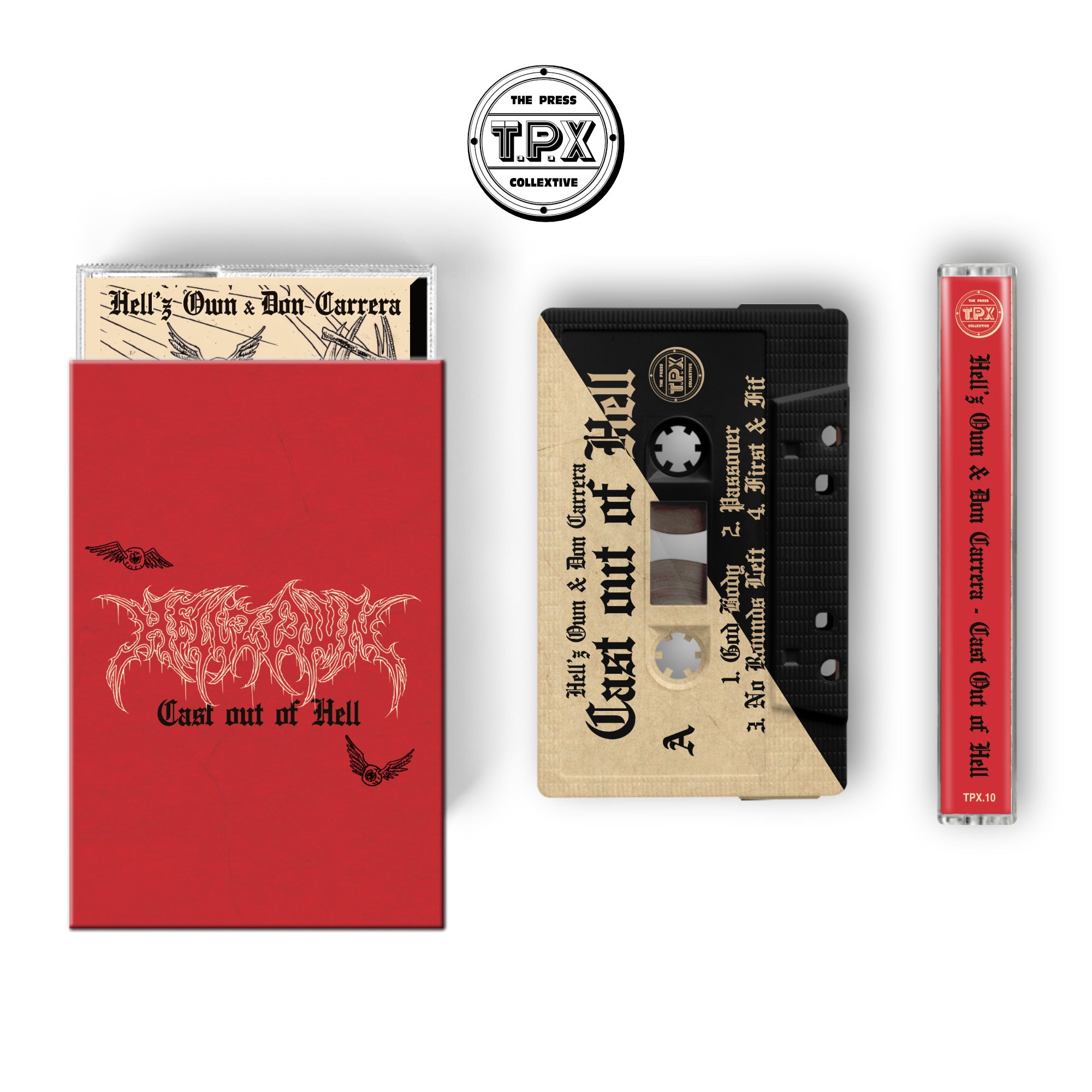 Hell’z Own x Don Carrera Cast out of hell Limited edition Red o card cassette tape